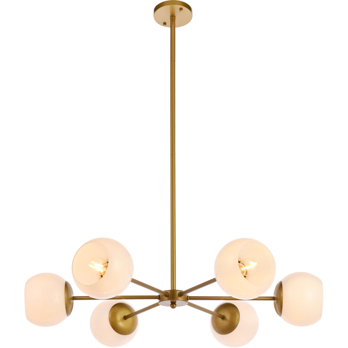 Briggs 6 Light 30 inch Brass Pendant Ceiling Light