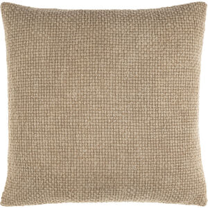 Washed Texture 18 inch Beige Pillow Kit in 18 x 18, Square