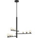 Cypress LED 19 inch Black/Opal Glass Chandelier Ceiling Light