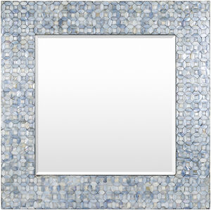 Iridescent 31.9 X 31.9 inch Blue Mirror, Square