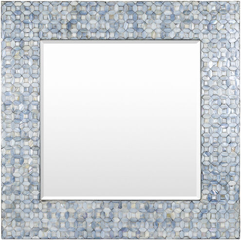 Iridescent 31.9 X 31.9 inch Blue Mirror, Square