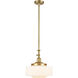 Franklin Restoration Bridgeton 1 Light 12 inch Satin Gold Mini Pendant Ceiling Light in Incandescent, Matte White
