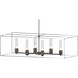Portico 6 Light 42 inch Natural Iron and Vintage Platinum Pendant Ceiling Light in Natural Iron/Vintage Platinum, Seeded Clear