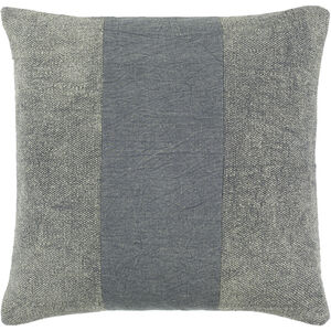 Washed Stripe 18 inch Gray Pillow Kit in 18 x 18, Square