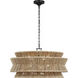 Chapman & Myers Antigua LED 30 inch Bronze and Natural Abaca Chandelier Ceiling Light