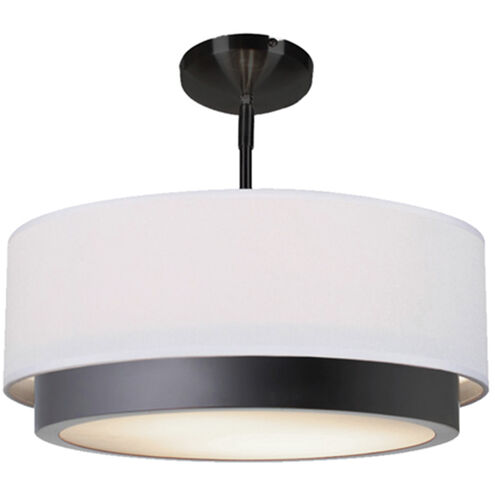 Tate LED 15.75 inch Matte Black Semi-Flush Ceiling Light