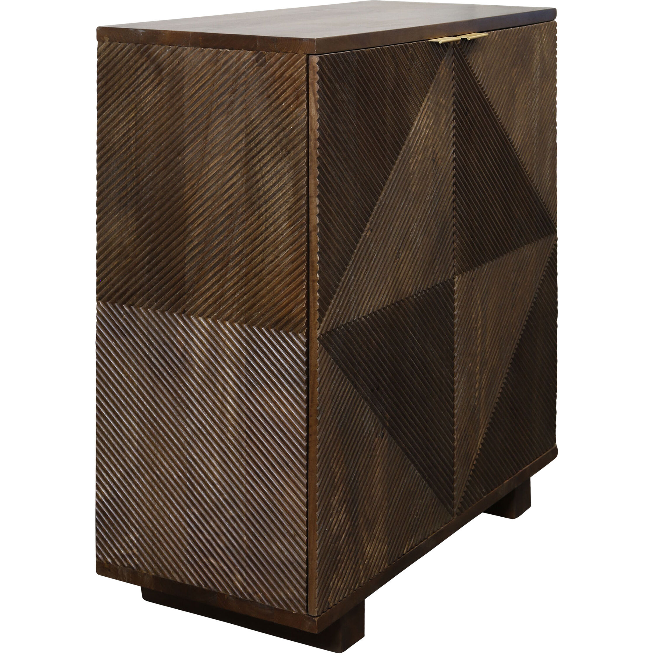 Angleton Espresso Brown and Brushed Brass Cabinet
