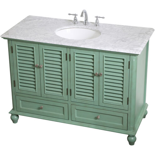Rhodes 48 X 48 X 35 inch Vintage Mint and Brushed Nickel Vanity Sink Set