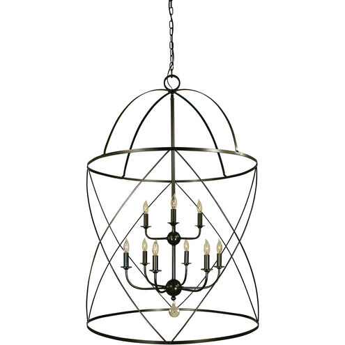 Nantucket 6 Light 30 inch Mahogany Bronze and Antique Brass Foyer Chandelier Ceiling Light