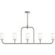 Mack 5 Light 46 inch Brushed Nickel Linear Chandelier Ceiling Light