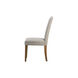 Upholstered Natural/Antique Brass Dining Chair in Smoke Gray