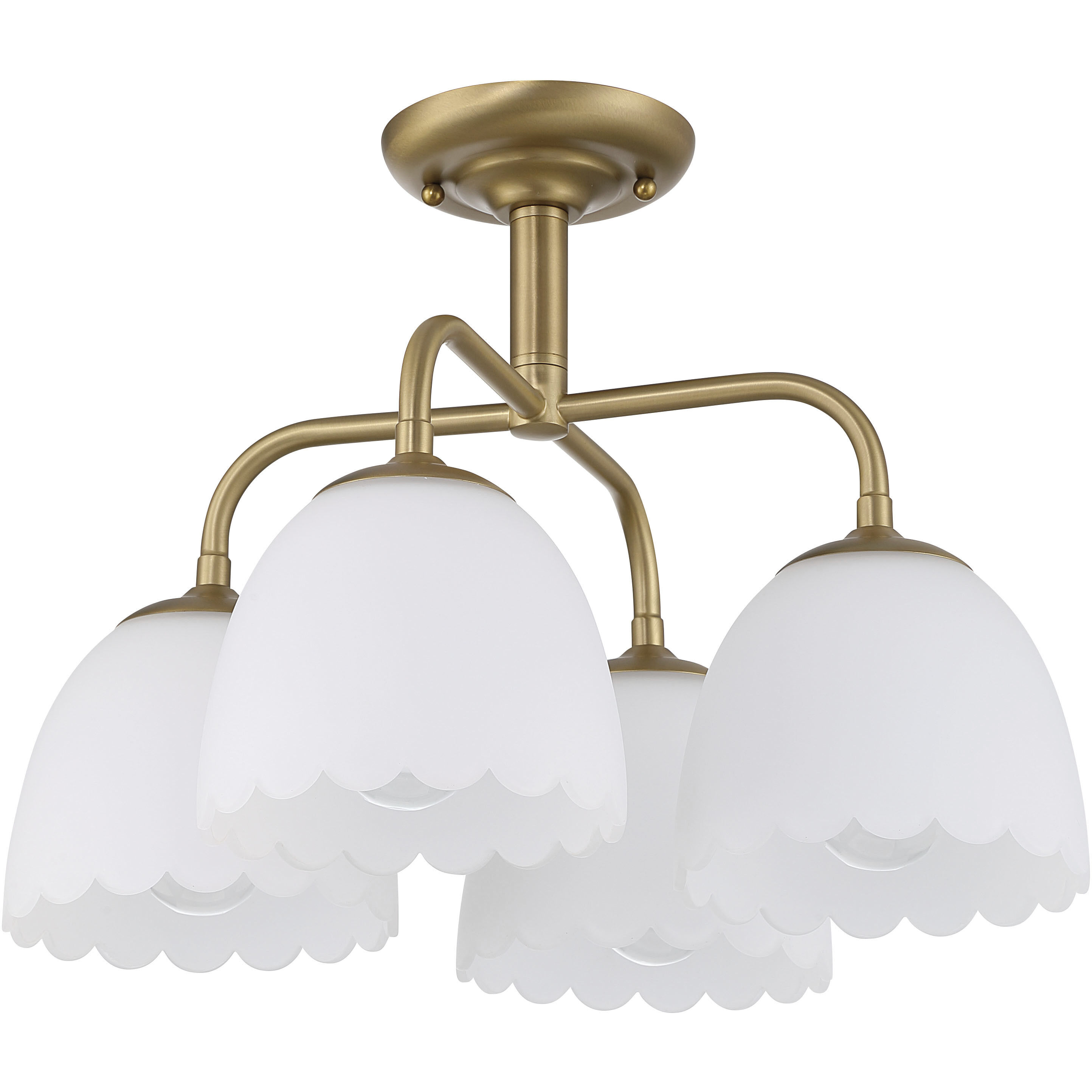 Dorinda 4 Light 18 inch Brushed Champagne Brass Semi-Flush Mount Ceiling Light