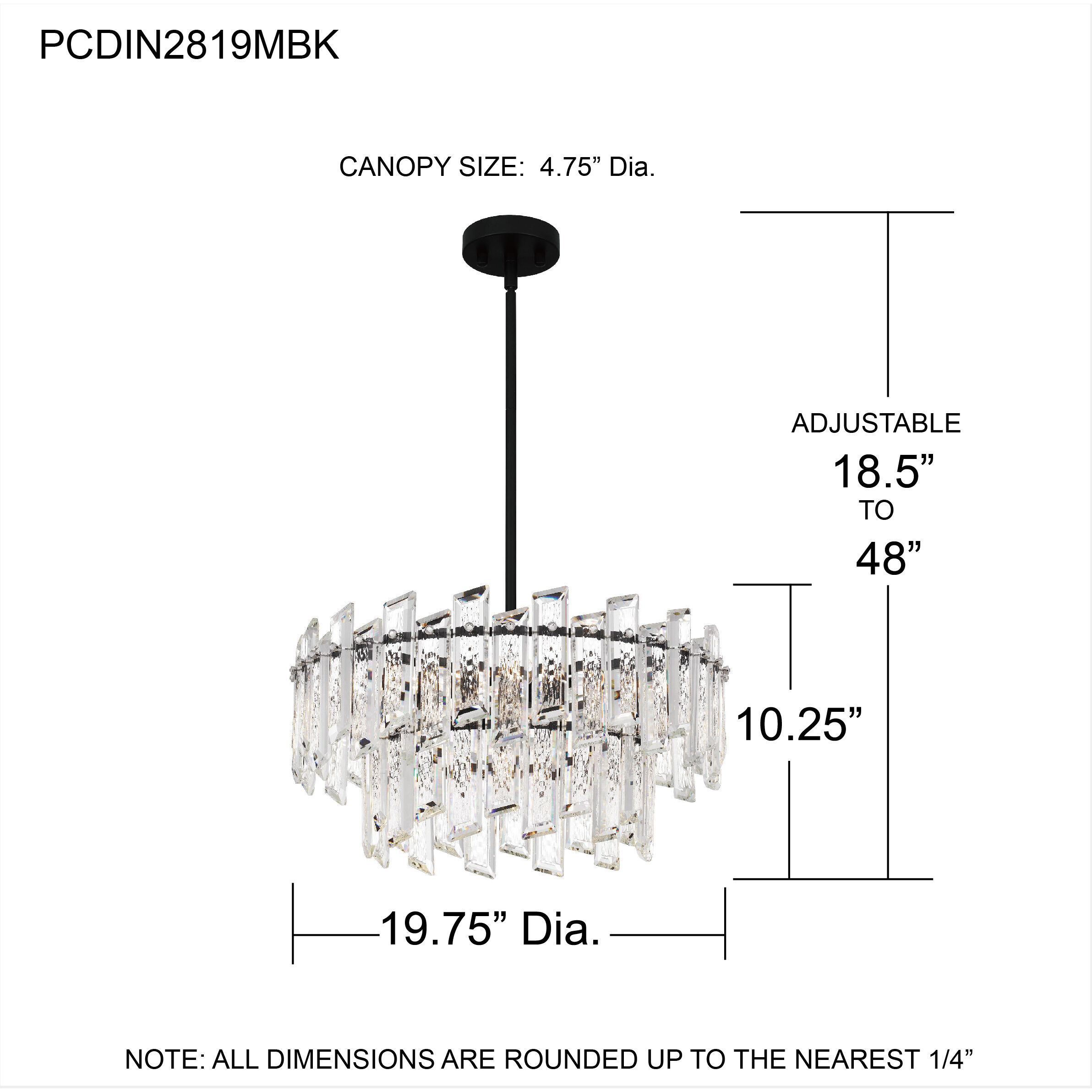 Dion 6 Light 19.75 inch Matte Black Pendant Ceiling Light