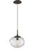 Nova LED LED 10 inch Flat Bronze Pendant Ceiling Light in 2700K LED, Geo Inner - Clear Outer