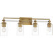 Binsly 4 Light 32 inch Aged Brass Bath Vanity Wall Light