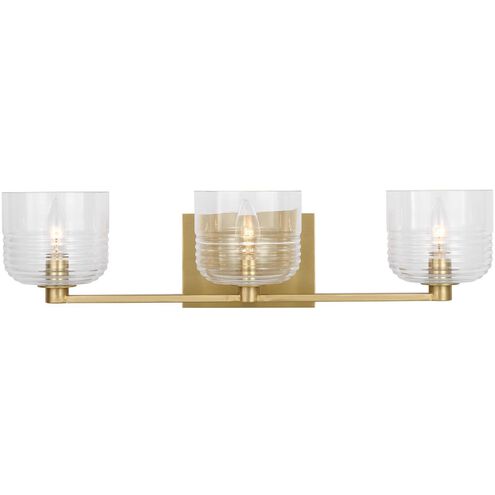 Drew & Jonathan Lochdale 3 Light 24.25 inch Satin Brass Vanity Light Wall Light, Large