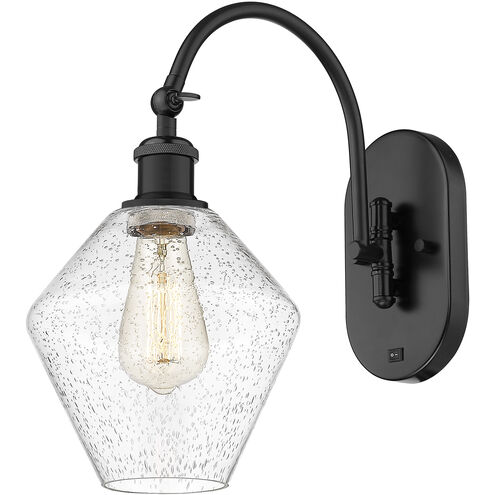 Ballston Cindyrella 1 Light 8 inch Matte Black Sconce Wall Light in Incandescent, Seedy Glass