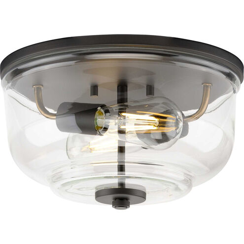 Rushton 2 Light 12 inch Graphite Flush Mount Ceiling Light