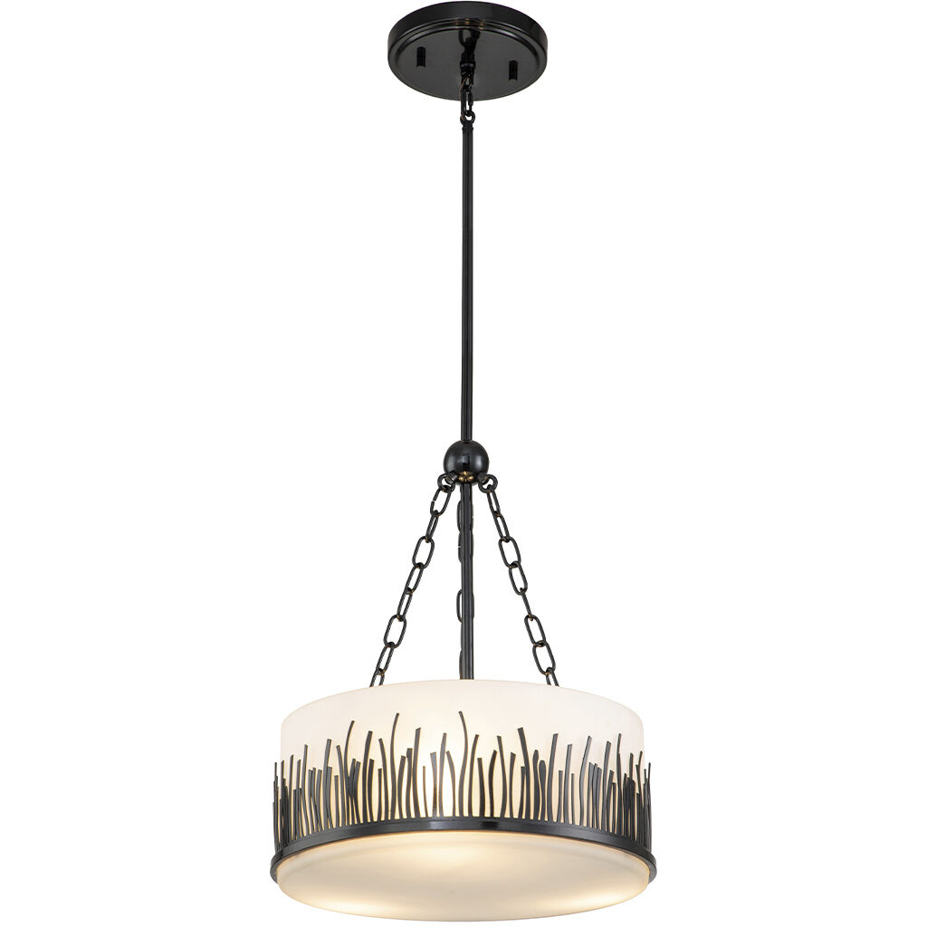Sawgrass 2 Light 15 inch Lacquered Black Pendant Ceiling Light