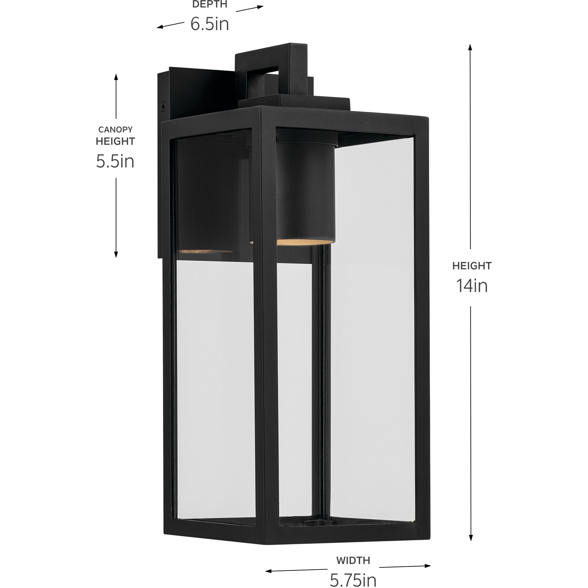 Branner 1 Light 14 inch Textured Black Outdoor Wall Light