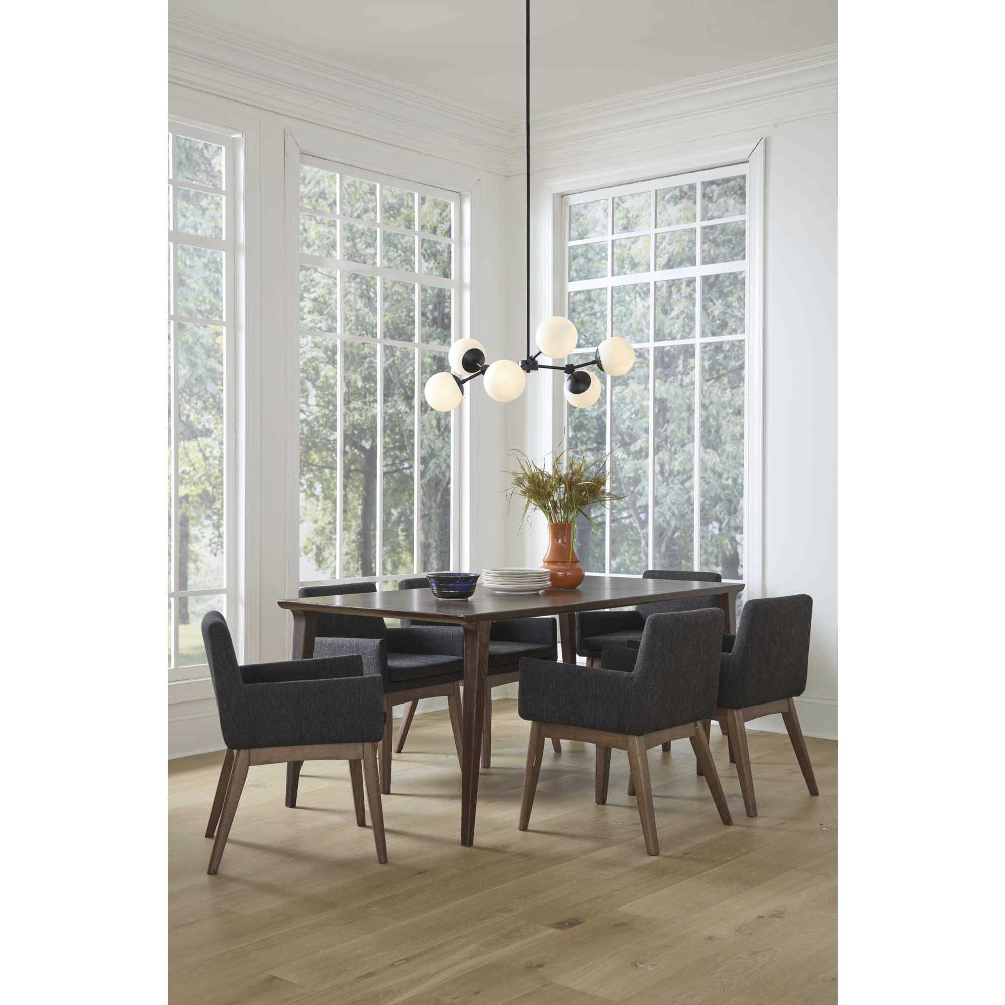 Haas 6 Light 33.5 inch Matte Black Chandelier Ceiling Light, Design Series