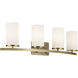 Crosby 4 Light 31.25 inch Natural Brass Bath Light Wall Light
