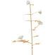Chelsea House White/Antique Gold Leaf Rose Stem Accent, Large