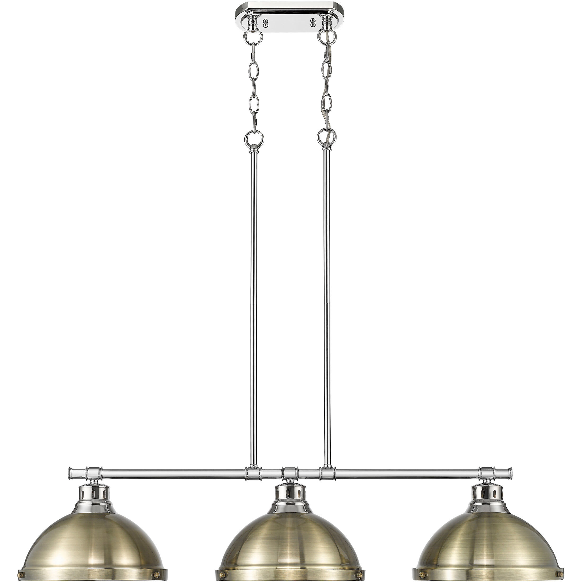 Yep Duncan Island Light Ceiling Light in Chrome, Aged Brass