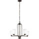 Franport 5 Light 26 inch Bronze Chandelier Ceiling Light