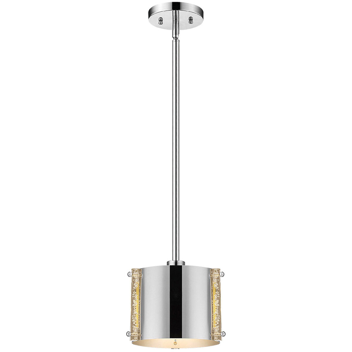 Zoom 1 Light 9 inch Polished Stainless Steel Pendant Ceiling Light