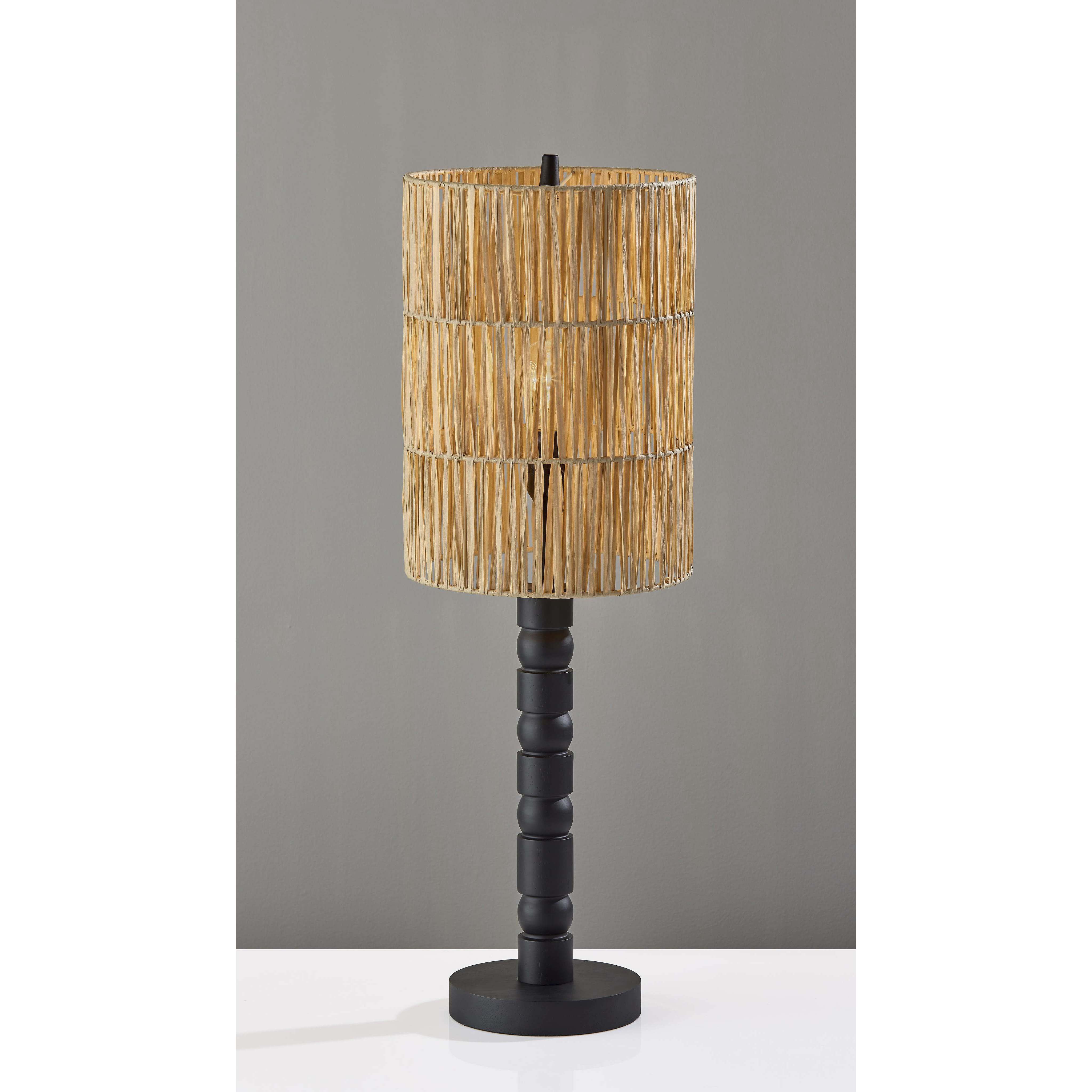 Norfolk 30 inch 40.00 watt Black Wood Table Lamp Portable Light