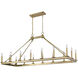 Barclay 16 Light 56 inch Olde Brass Linear Chandelier Ceiling Light