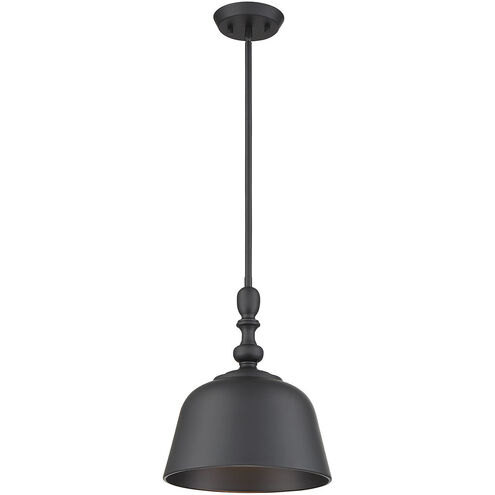 Berg 1 Light 12 inch Matte Black Pendant Ceiling Light, Essentials