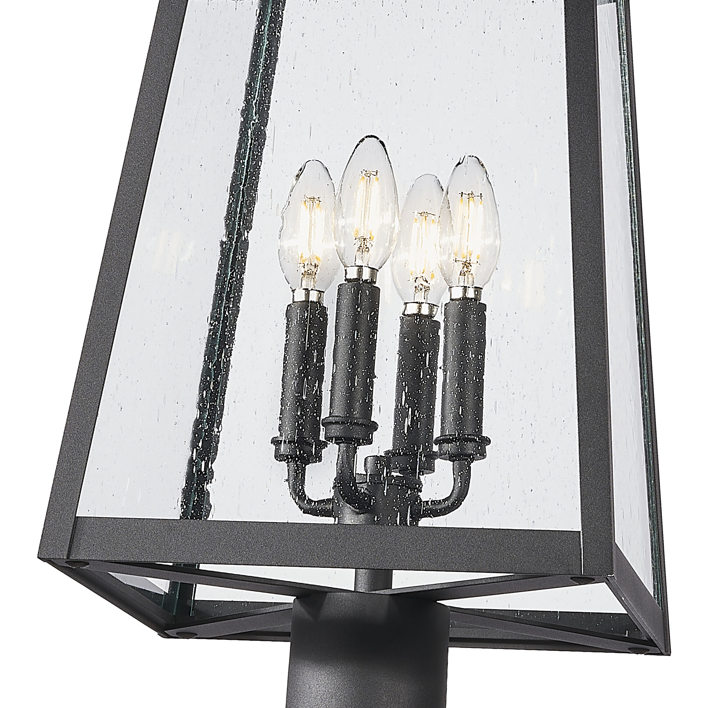 Rainer 4 Light 118.25 inch Black Outdoor Post Mounted Fixture in G9