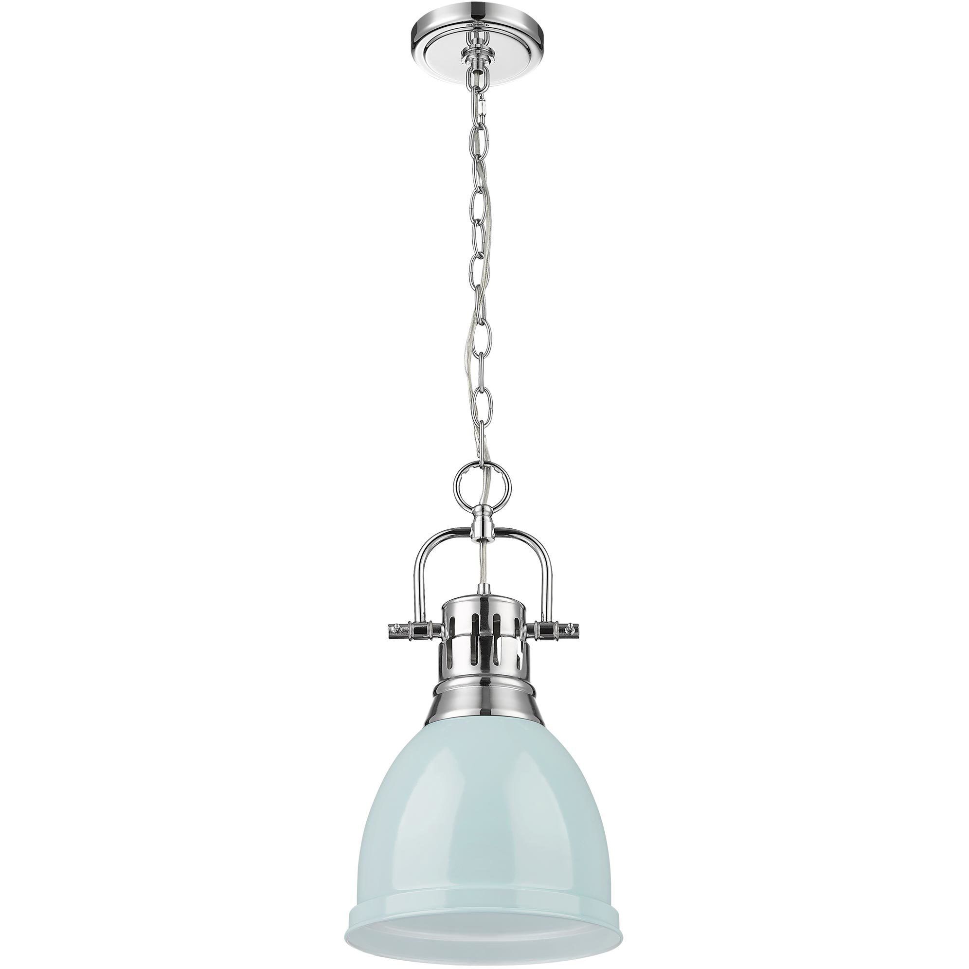 Yep Duncan 1 Light 8.88 inch Chrome Pendant Ceiling Light in Seafoam, Small