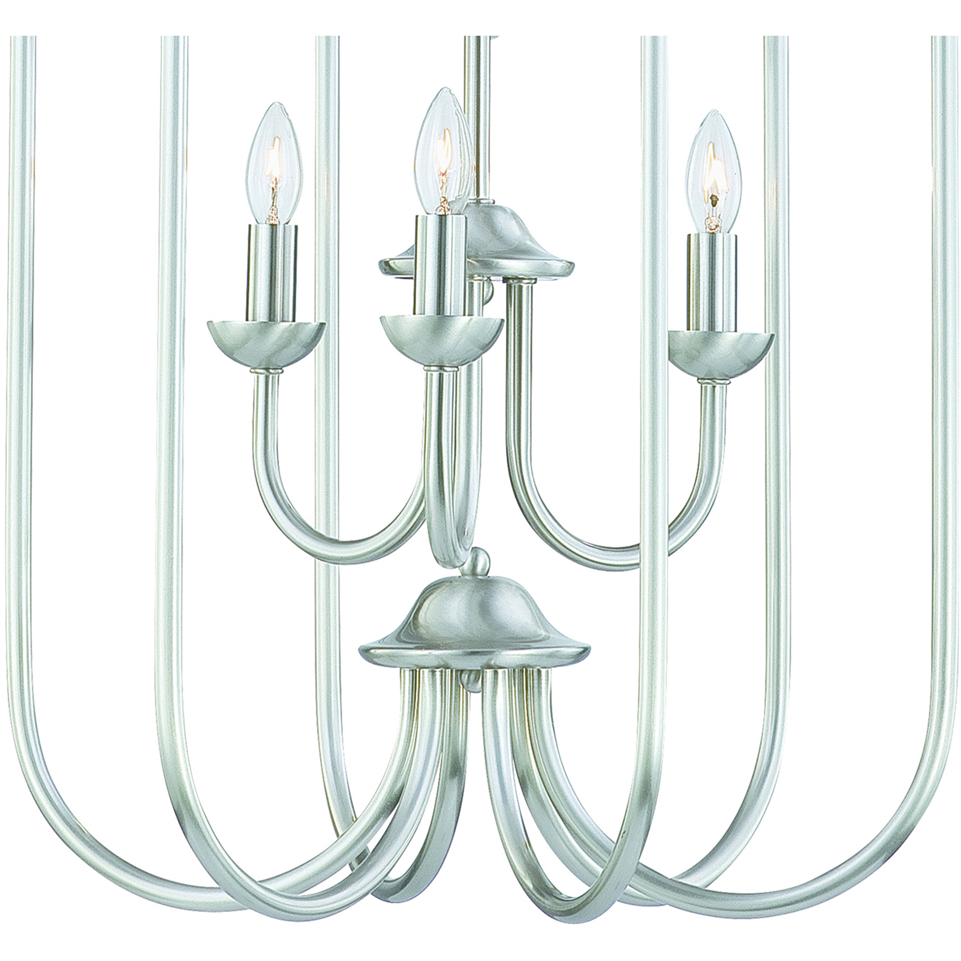 Bella 6 Light 16.25 inch Brushed Nickel Chandelier Ceiling Light