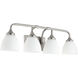 Enclave 4 Light 27 inch Satin Nickel Vanity Light Wall Light in Satin Opal