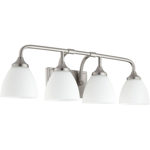 Enclave 4 Light 27 inch Satin Nickel Vanity Light Wall Light in Satin Opal