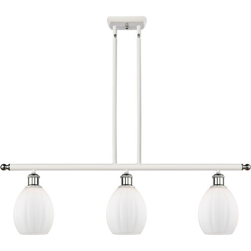 Ballston Eaton 3 Light 36 inch White and Polished Chrome Island Light Ceiling Light, Ballston