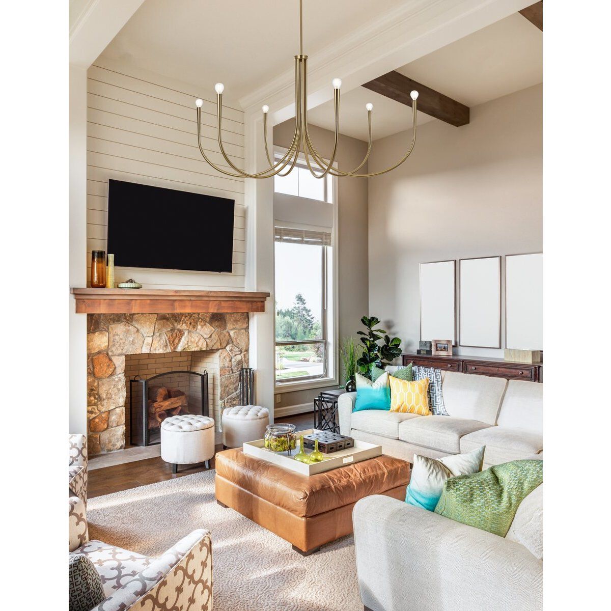 Layne 6 Light 50 inch Gold Chandelier Ceiling Light