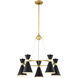Conic 5 Light 26 inch Honey Gold Chandelier Ceiling Light