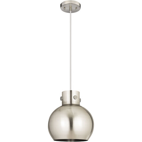 Newton Sphere 1 Light 10 inch Satin Nickel Pendant Ceiling Light