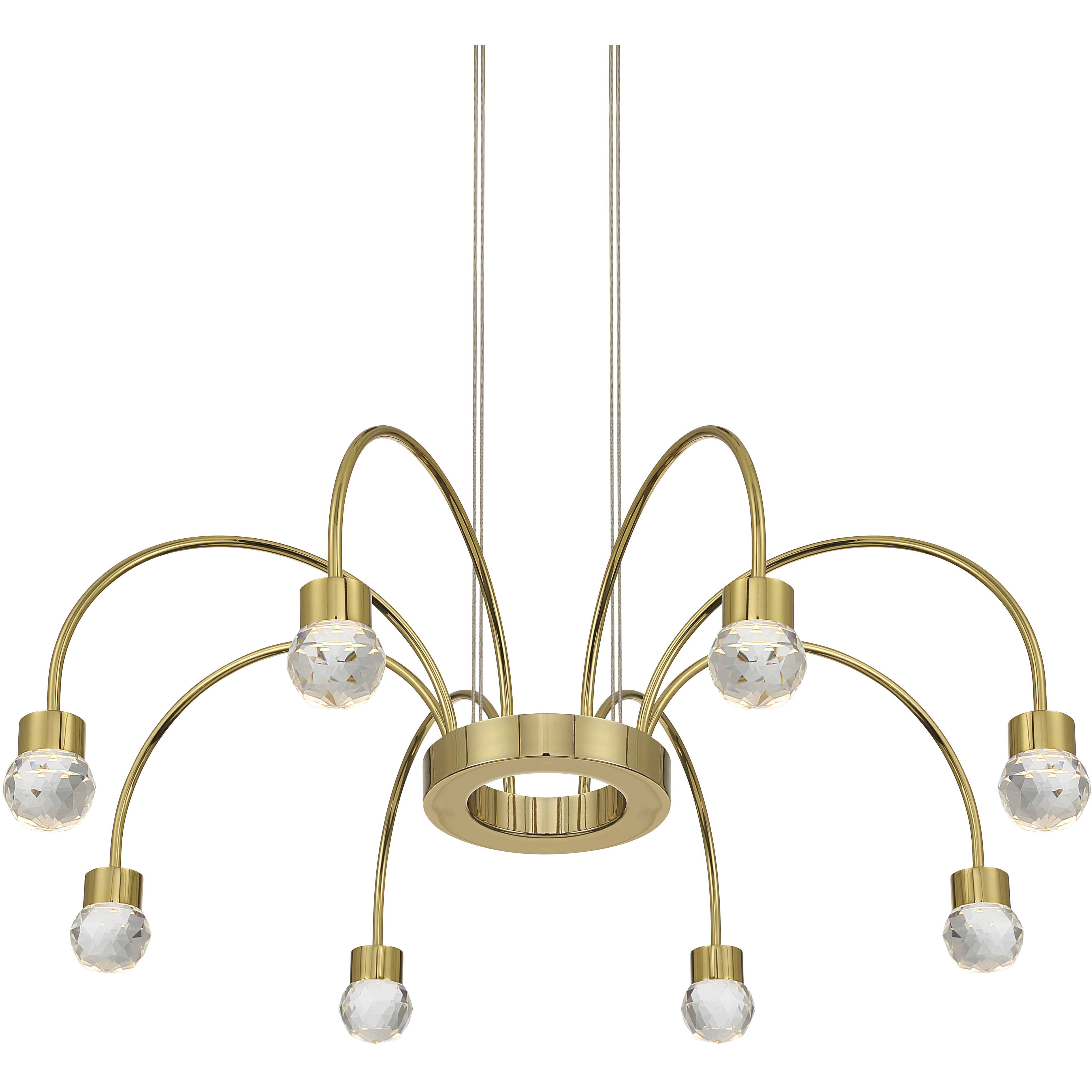 Yep Vario 8 Light 25.25 inch Titanium Gold Chandelier Ceiling Light