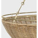 Chapman & Myers Clovis LED 28 inch Antique-Burnished Brass and Natural Wicker Chandelier Ceiling Light, Medium