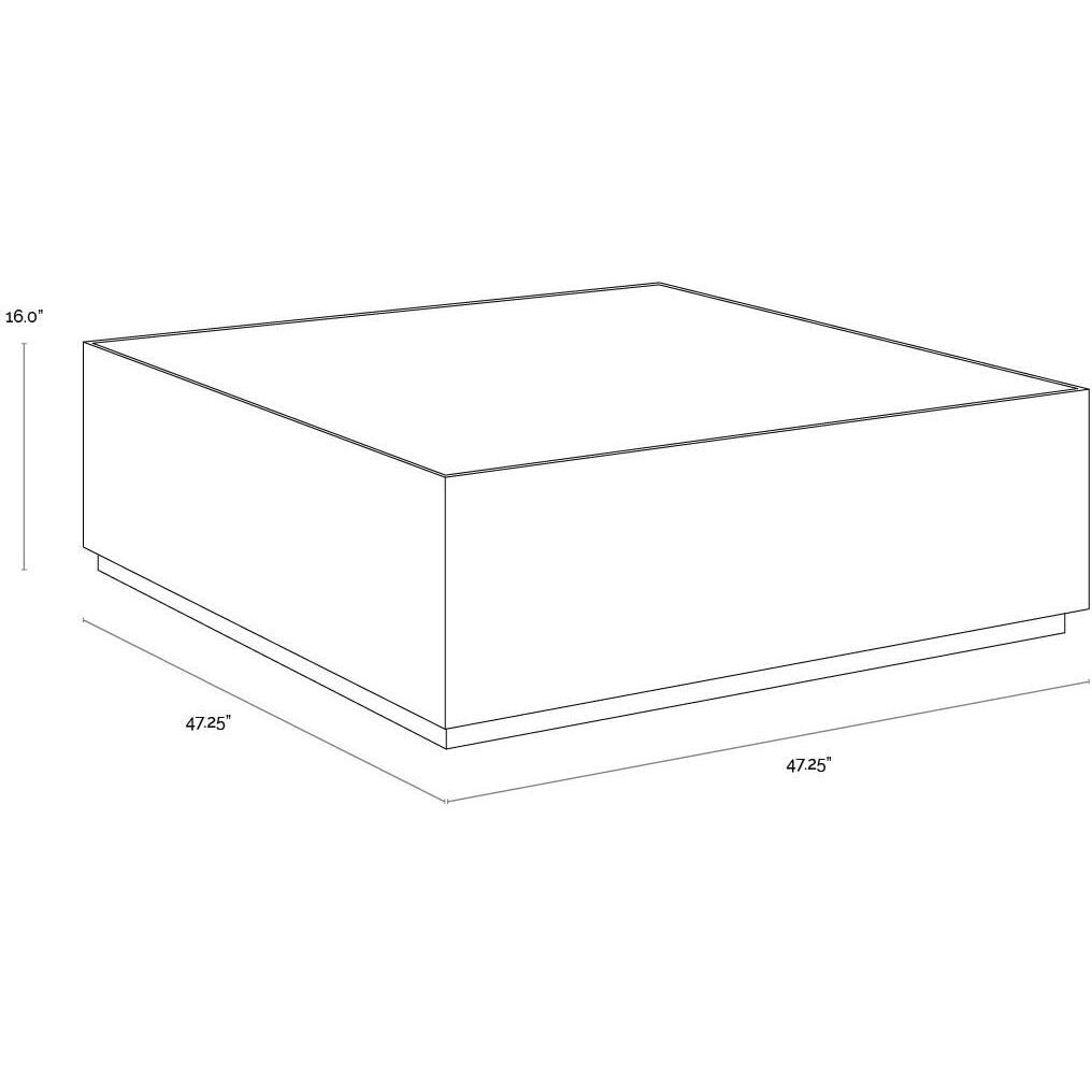 Selah 47.25 X 47.25 inch White / Black Coffee Table