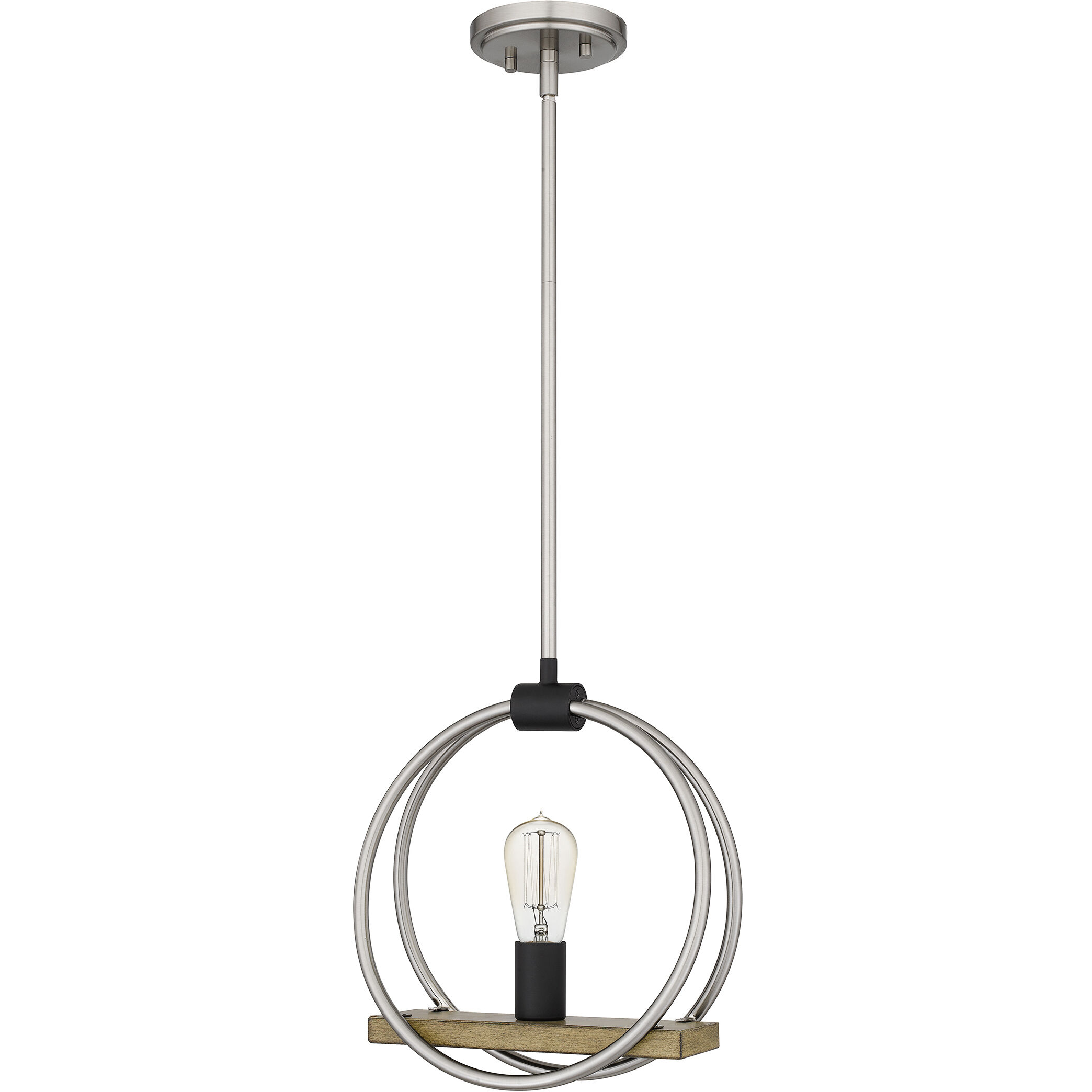 Sterling 1 Light 12.25 inch Brushed Nickel Mini Pendant Ceiling Light, Small