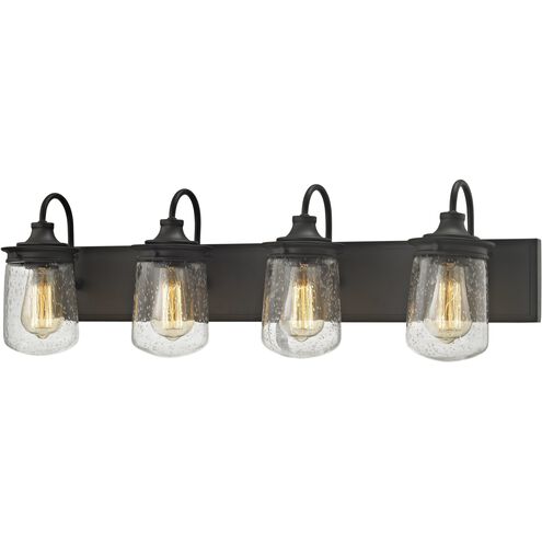 Hamel 4 Light 32 inch Oil Rubbed Bronze with Clear Vanity Light Wall Light