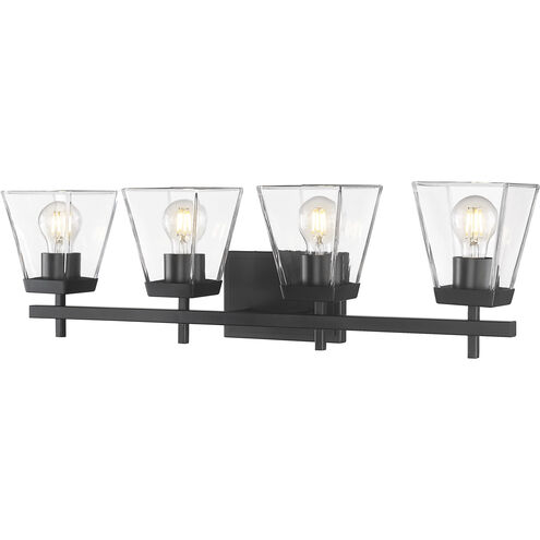 Lauren 4 Light 30.5 inch Matte Black Vanity Wall Light