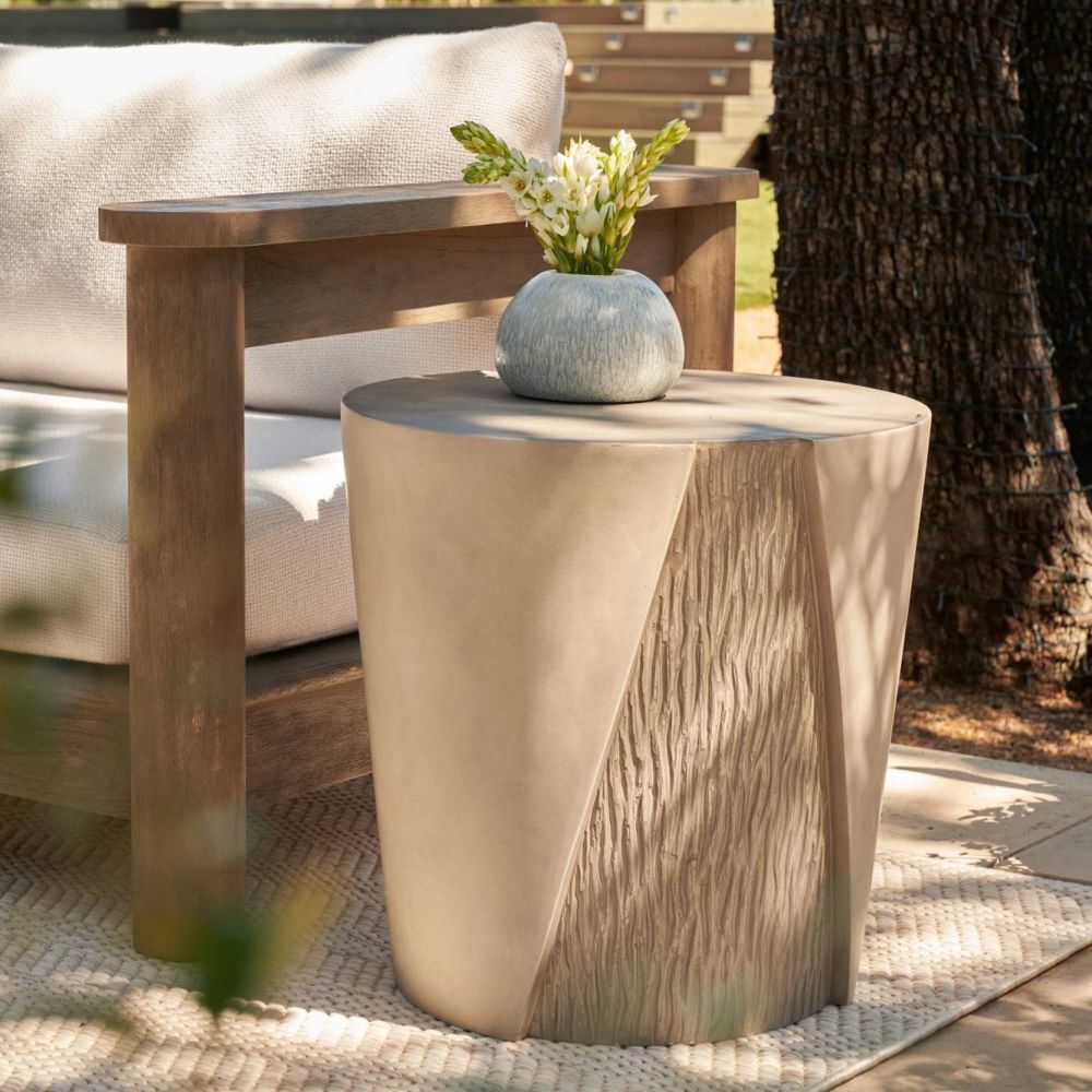 Creedon 20.5 inch Putty Outdoor End Table