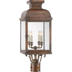 Chapman & Myers Suffork 4 Light 24.25 inch Natural Copper Outdoor Post Lantern